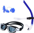 Swim Snorkel for Lap Swimming Set,Adult/Youth Swimming Snorkel Tube | Includes Snorkle, Goggles, Nose Clips and