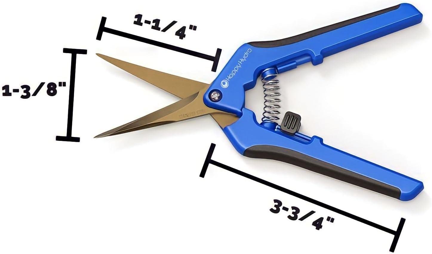 Trimming Scissors - Curved Tip - Titanium Coated Blades with Spring-Loaded Comfort Grip Handles - 1 Pack