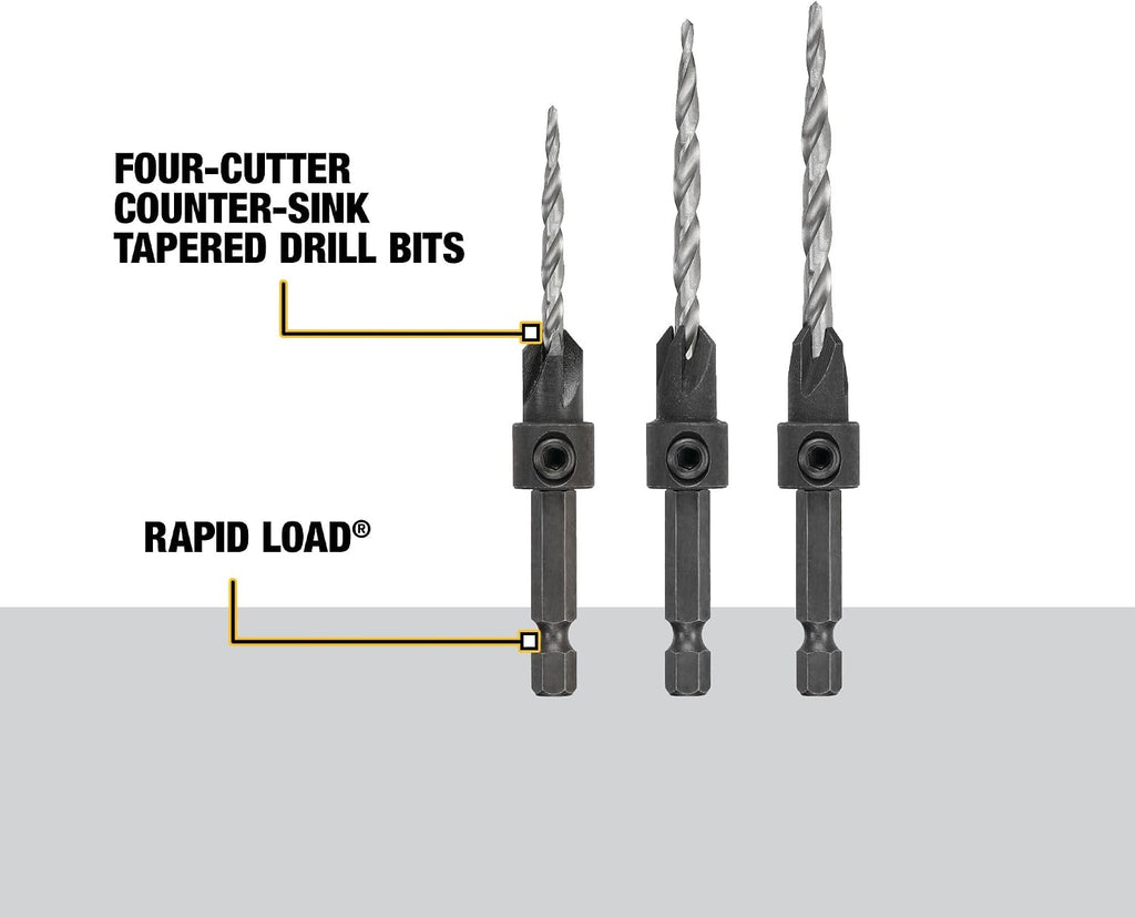 DEWALT Countersink Drill Bit Set #6, #8, #10, 3-Piece (DW2535)