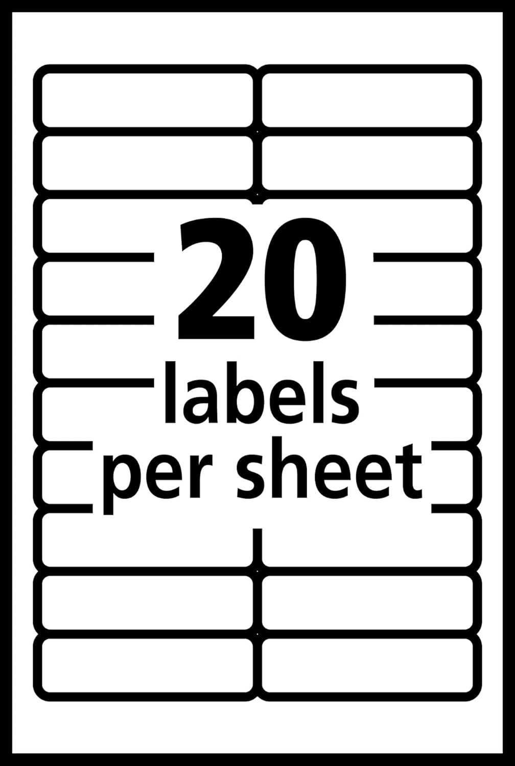 Self-Adhesive Removable Labels, 0.5 x 1.75 Inches, 840 Per Pack, White Label Stickers (05422)