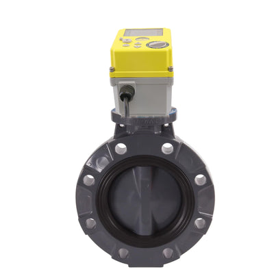 PVC Electric Butterfly Valve Electric Valve 110V-230V 2-wire Control Power Off Automatic Return Setting - 4 Inch (EDN100-4")