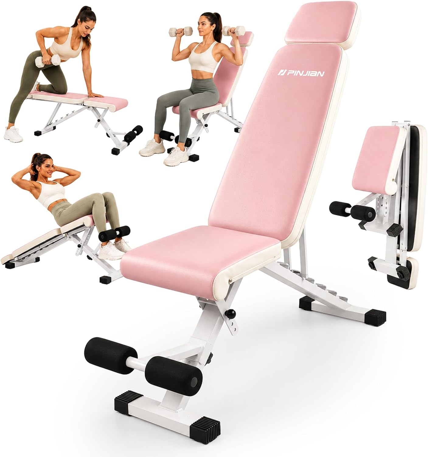 Adjustable Weight Bench, Foldable Workout Bench for Home Gym | Fast Folding & 7-Position Incline/Decline, Heavy Duty