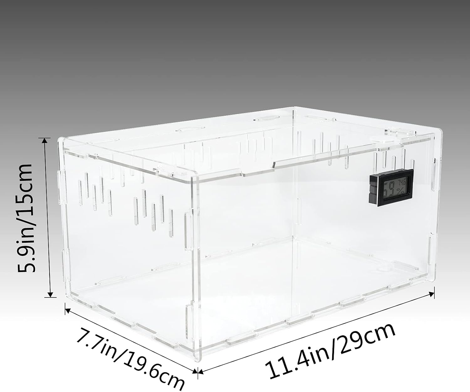 Acrylic Reptile Terrarium Breeding Tank Enclosure 11.4"x7.7"x5.9"