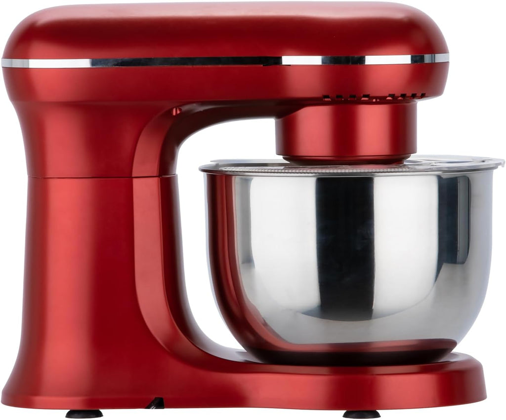 Retro Electric Stand Mixer, 4.75 Quart / 4.5L, 8 Speeds with Whisk, Dough Hook, Flat Beater Attachments, Splash Guard