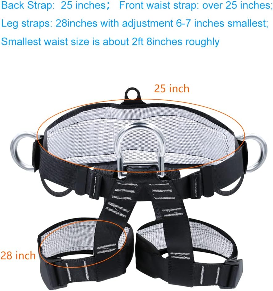 Thicken Climbing Harness, Protect Waist Safety Harness Gear, Wider Half Body Harness for Roofing Fire Rescuing Rock