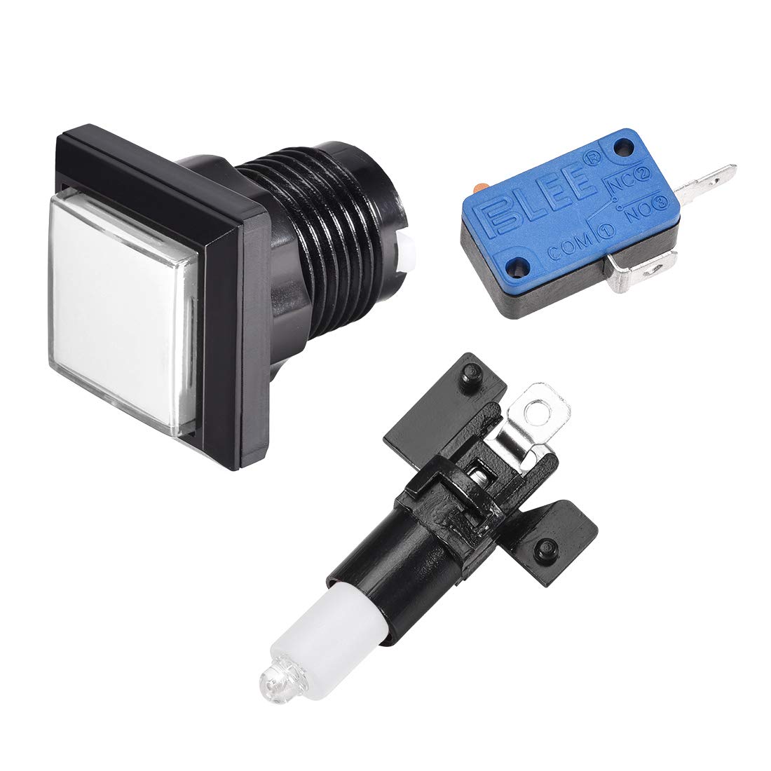 Game Push Button 34x34 Square 12V LED Illuminated Push Button Switch with Micro Switch for Arcade Video Games 5