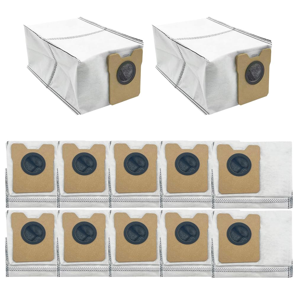 12 Pack Omni C20 C10 Replacement Dust Bags Compatible with Eufy C10, C20 Omni Robot Vacuum, Large Capacity Replacement Vacuum Bags