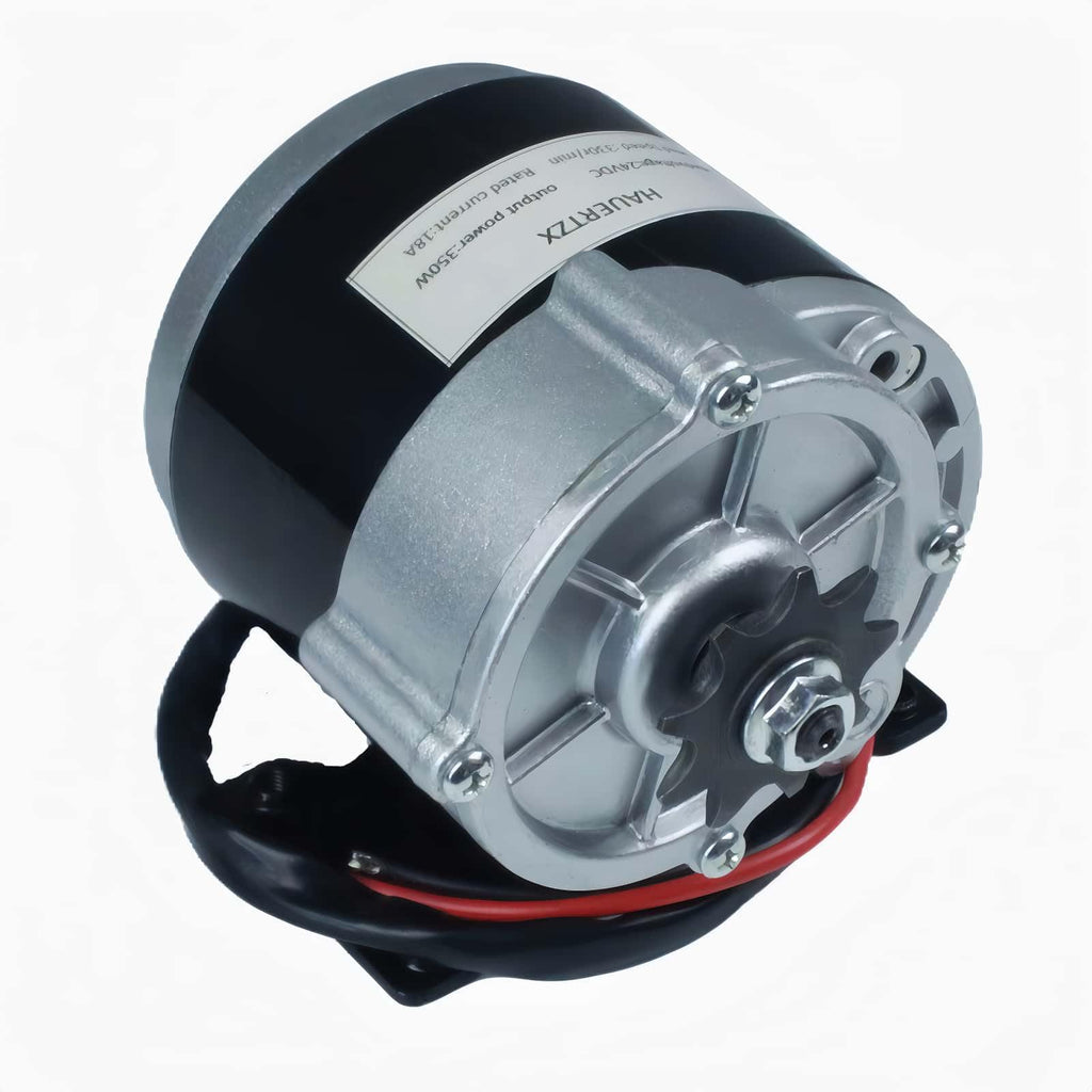 24V 350W Gear Reduction Electric Motor with 9 Tooth Sprockets for Small Electric Vehicles, Mopeds, Mini Bikes, E Scooter, Wheelchairs, Massagers and Mowers (24V 350W)