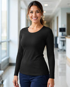 4-Pack Women's Long Sleeve Underscrub Base Layer Tops for Nurses