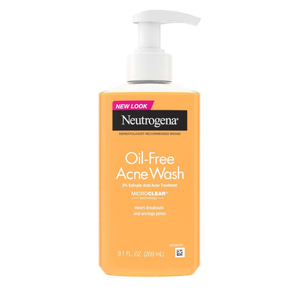 Oil-Free Acne Face Wash - Facial Cleanser with Salicylic Acid, Daily Cleanser for Oily & Acne-Prone Skin, Clears &