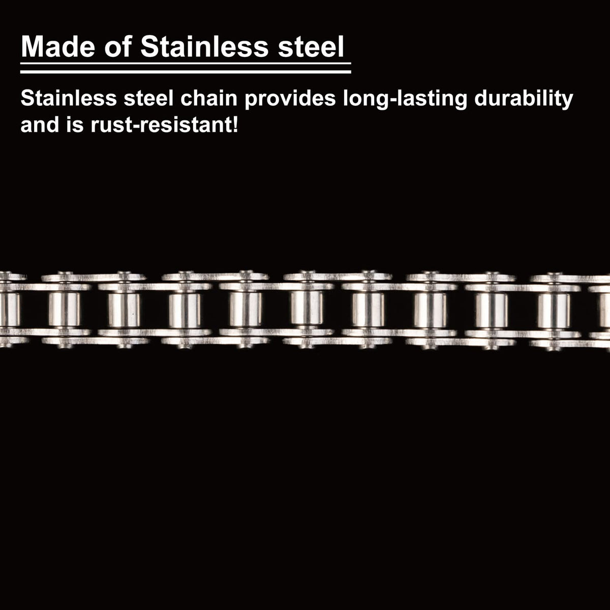ANSI #40SS 08A Stainless Steel Roller Chain 10 Feet, Single Strand, Ideal for Chain Driven Slide Gate Operator and More, Interchangeable with ANSI #41#428 and #420 Roller Chain