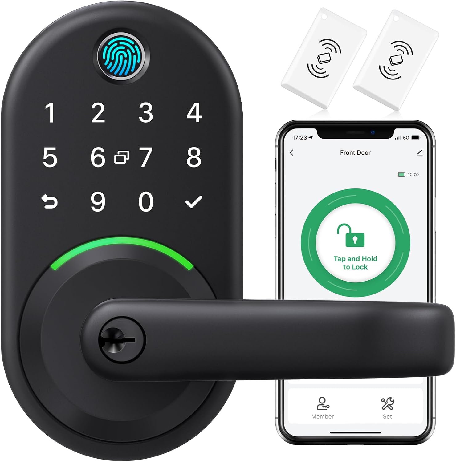 Smart Door Handle Lock with Keypad: Yamiry Fingerprint Smart Knob - Keyless Entry Digital Lock for Front Door