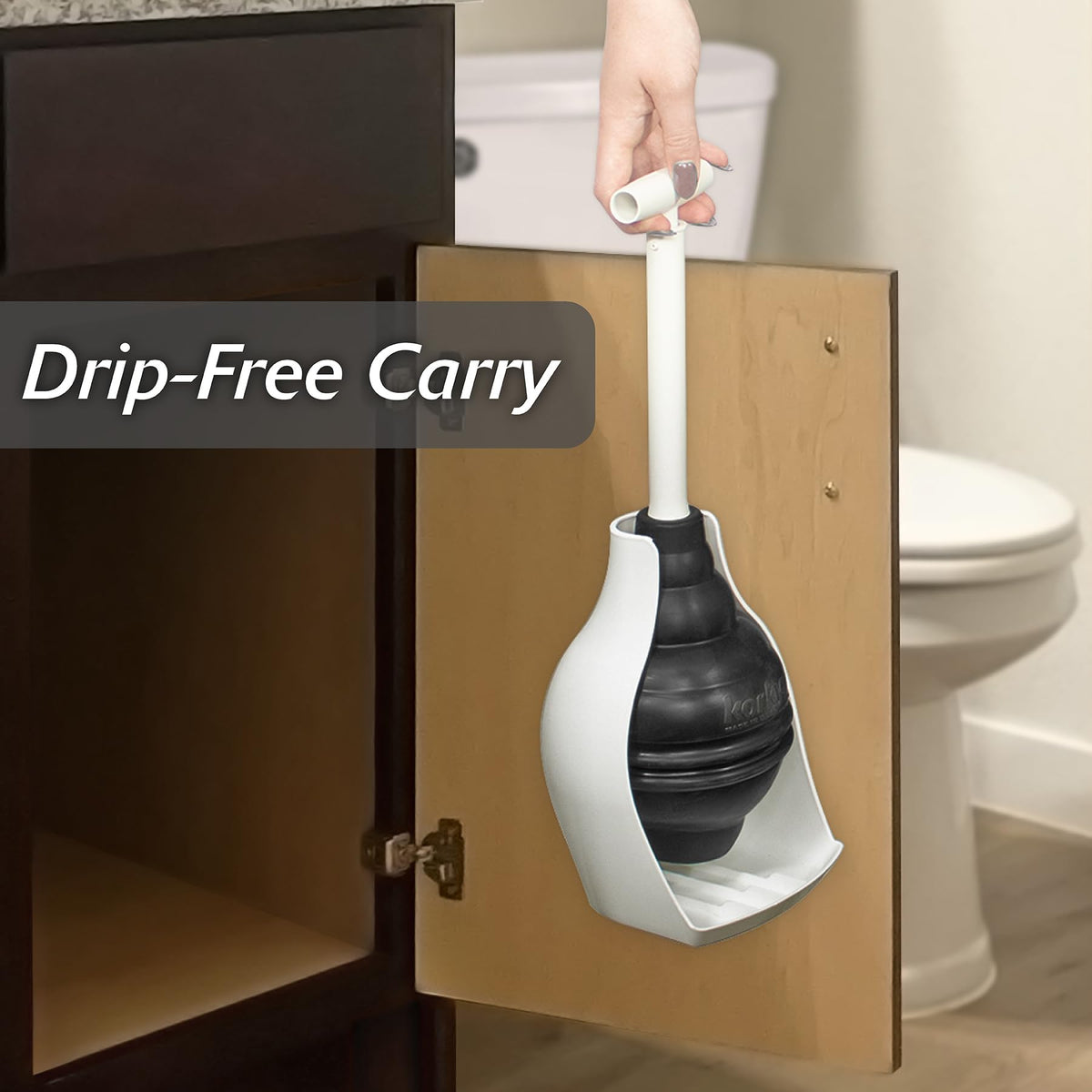 BeehiveMAX Hideaway Toilet Plunger & Holder in White - 97-5A