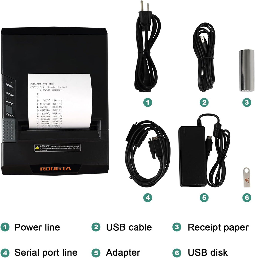 Thermal Receipt Printer with Auto Cut, 80mm, USB/LAN/Serial, RP327 | POS Printer for Retail & Small Businesses