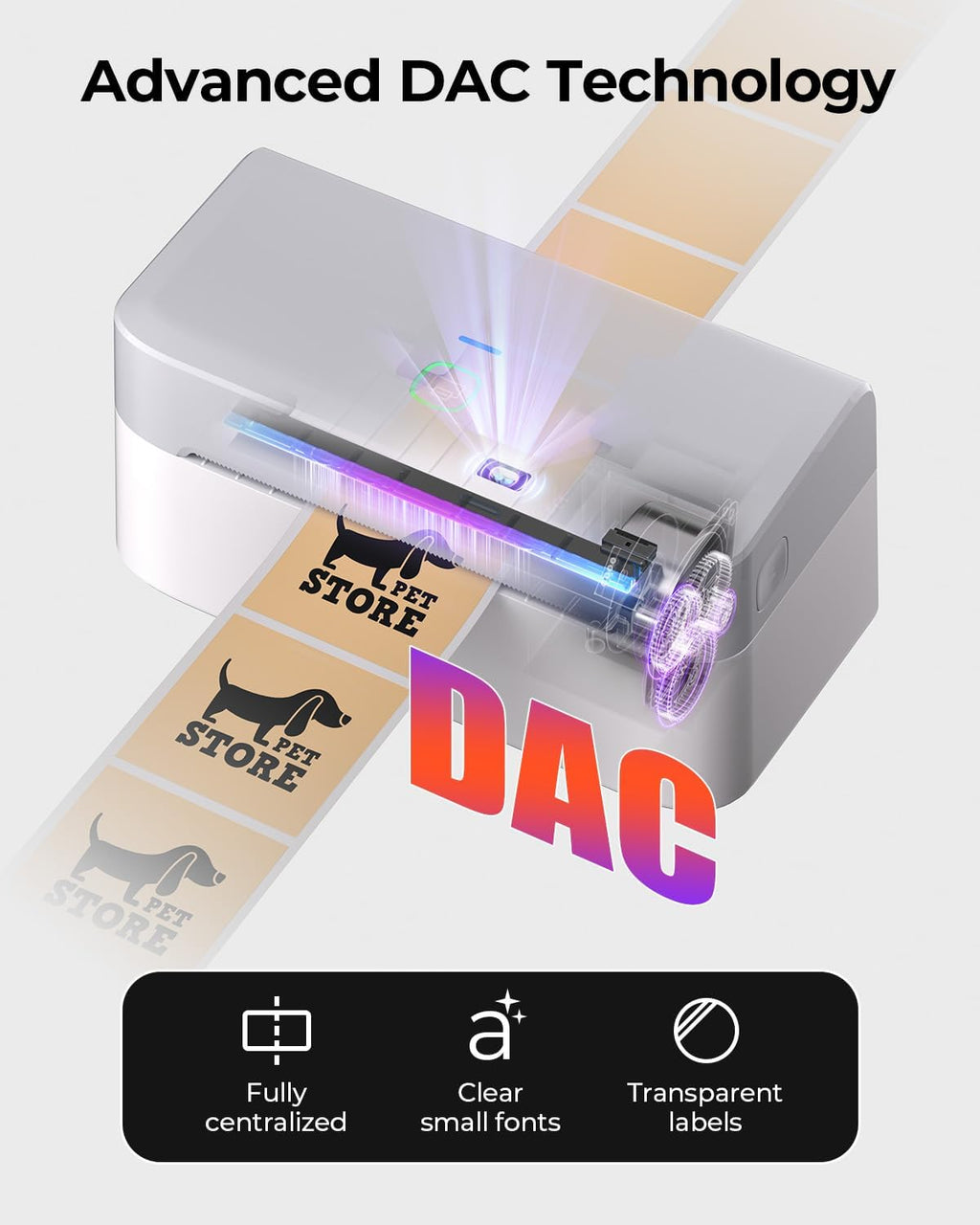 Bluetooth Thermal Label Printer, Wireless 4x6 Shipping Label Printer | Work for Small Business, Compatible with