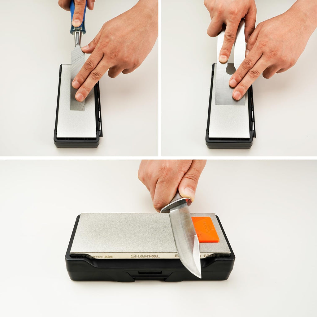 156N Double-sided Diamond Sharpening Stone, 6 in. x 2.5 in. | Coarse 325 / Extra Fine 1200 Grit, Storage Case with