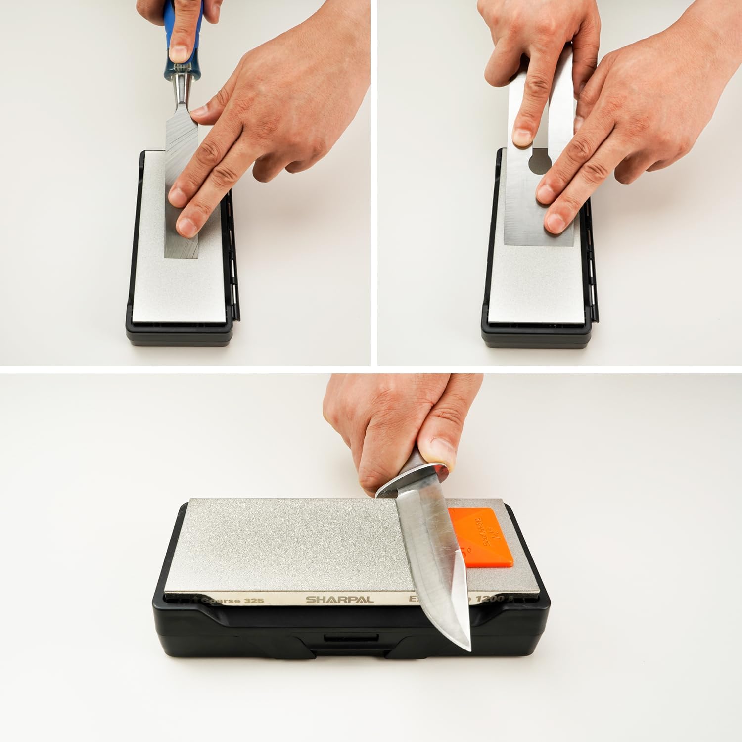 156N Double-sided Diamond Sharpening Stone, 6 in. x 2.5 in. | Coarse 325 / Extra Fine 1200 Grit, Storage Case with