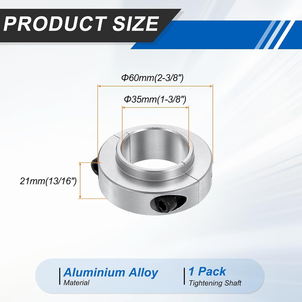 MECCANIXITY Shaft Collar 1-3/8" Bore Axle Collars Locking Ring Silver