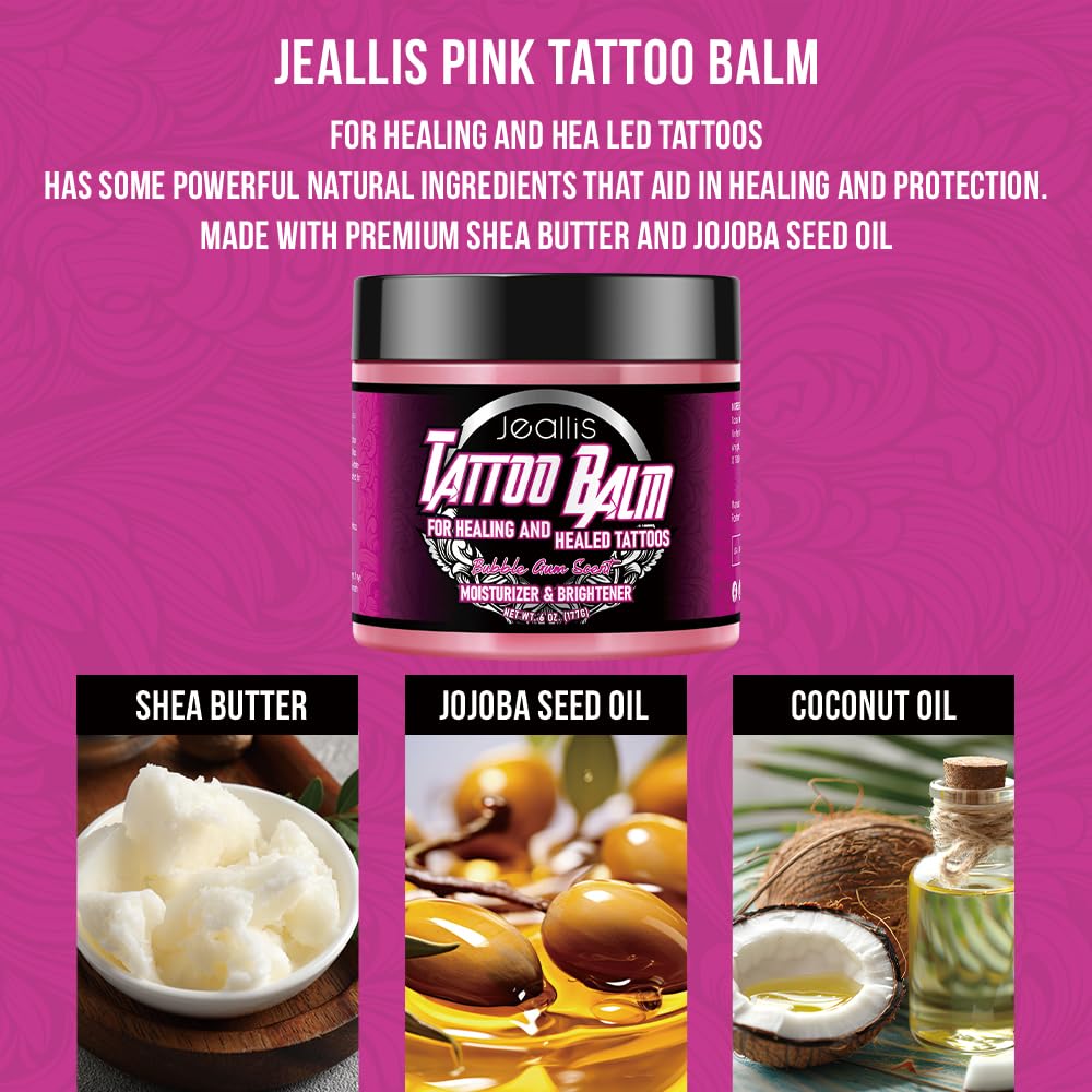 Pink Tattoo Ointment, Bubble Gum, 6oz