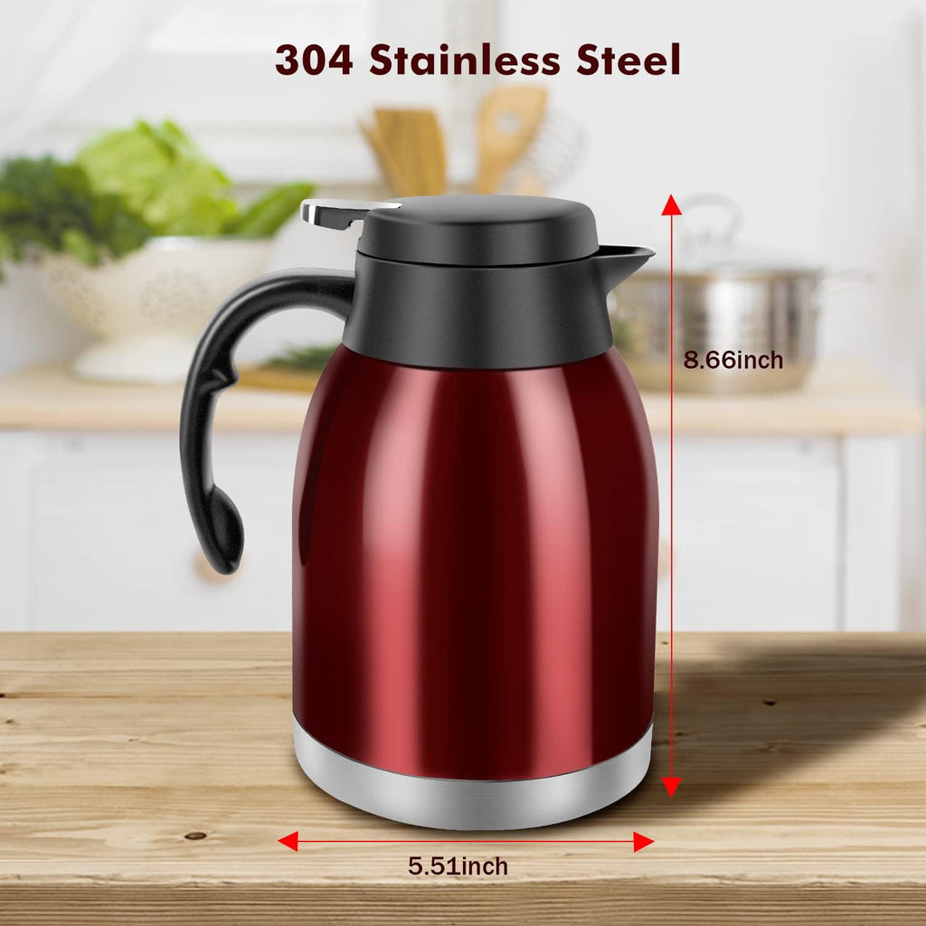54oz Thermal Coffee Carafe, Stainless Steel Insulated Vacuum Coffee Carafes