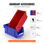 Plastic Storage Bins 12 Pack (11 x 5 x 5-Inch), Hanging Stackable Storage Organizer Bins, Heavy Duty Stacking