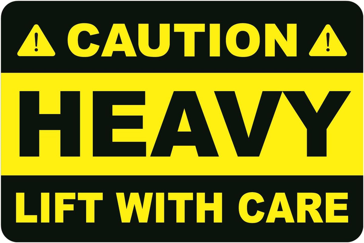 2x3 inch 200pcs Yellow Caution Heavy Lift with Care Shipping Sticker
