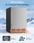 24 Inch Beverage Refrigerator,180 Cans Outdoor Refrigerator