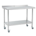 Stainless Steel Prep Work Table 60×24x35 inch with Casters,Backrest