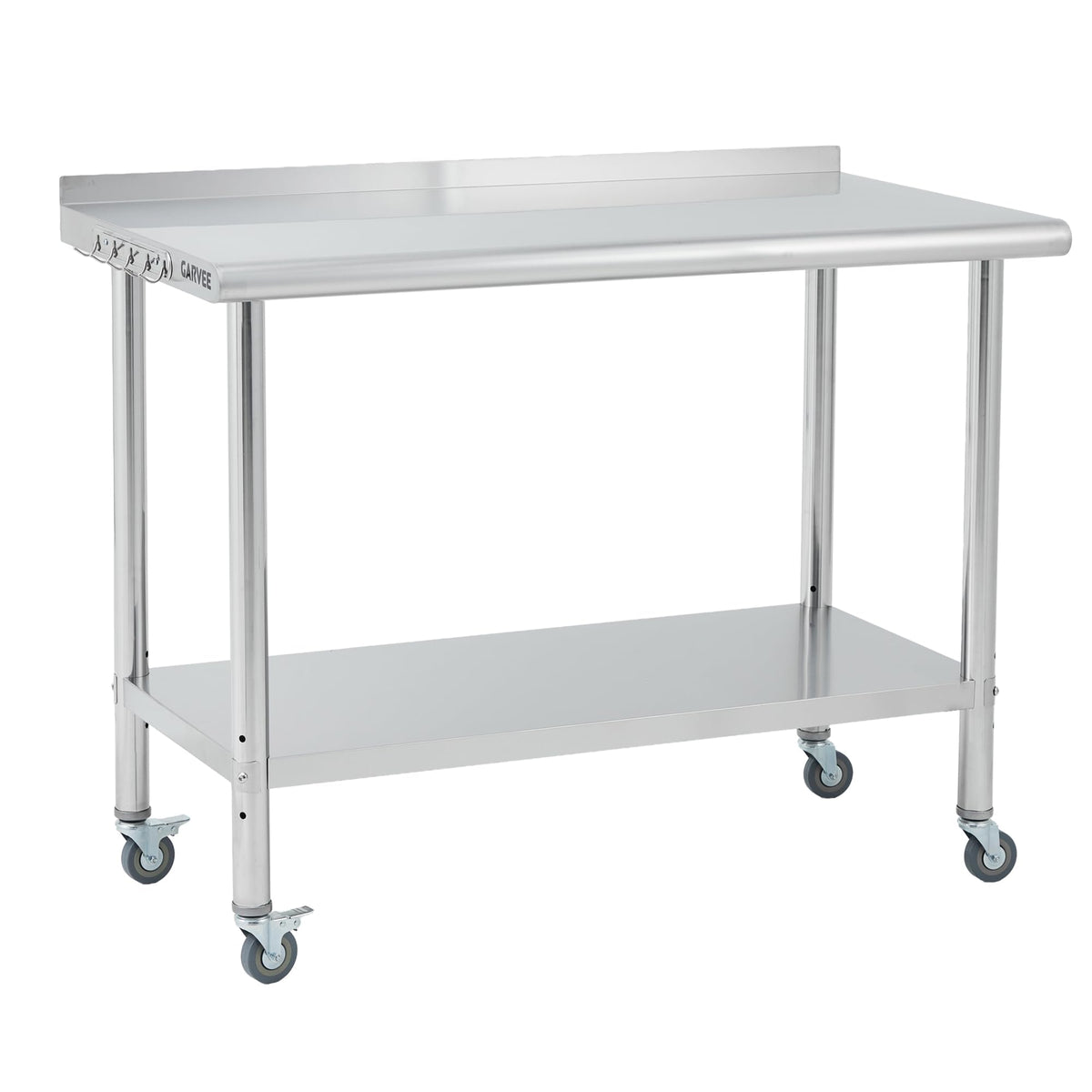 Stainless Steel Prep Work Table 60×24x35 inch with Casters,Backrest