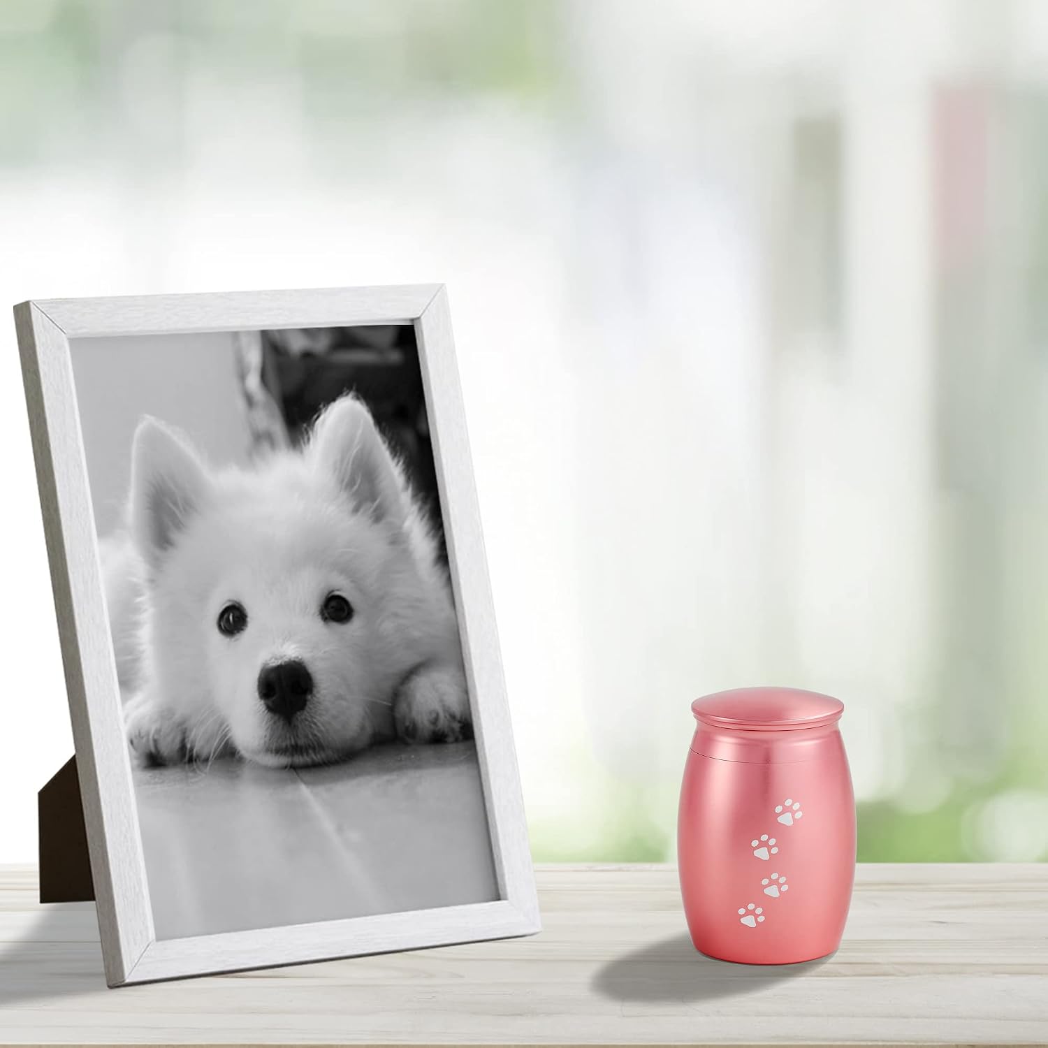 Pink Small Urns for Dog Ashes, Pet Memorial Gift for Loss of Cat