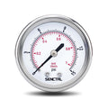 SENCTRL 0-15 Psi Low Pressure Gauge, 1/4" NPT Back Mount