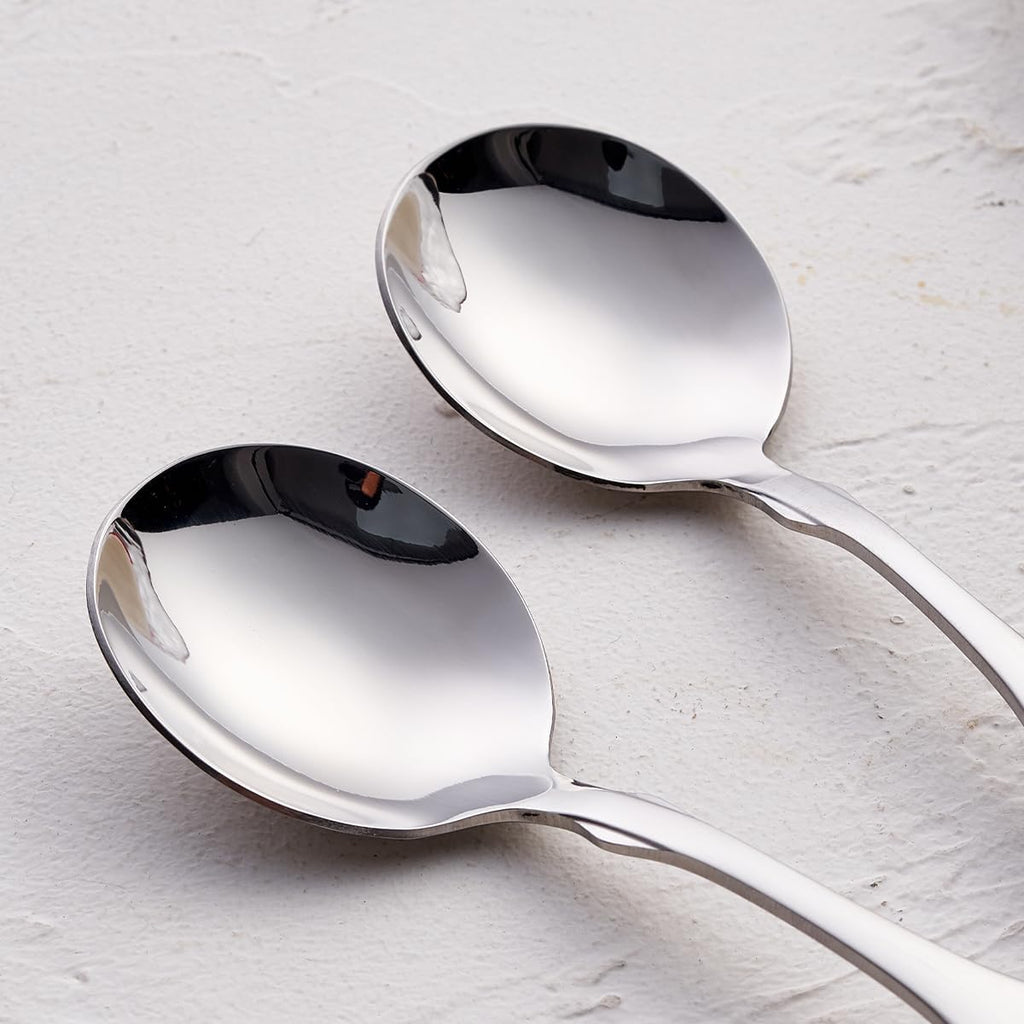 Stainless Steel Round Soup Spoon Set of 6