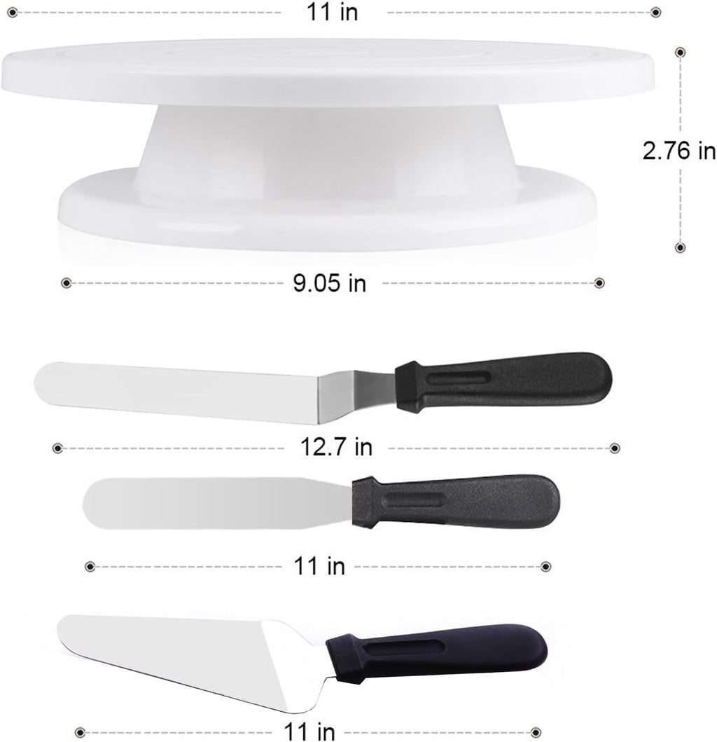 8-Piece Cake Decorating Kit with Rotating Cake Turntable