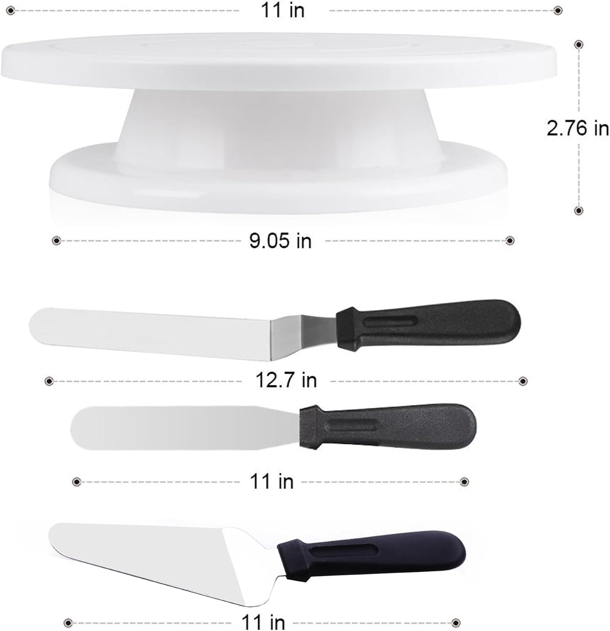 8-Piece Cake Decorating Kit with Rotating Cake Turntable