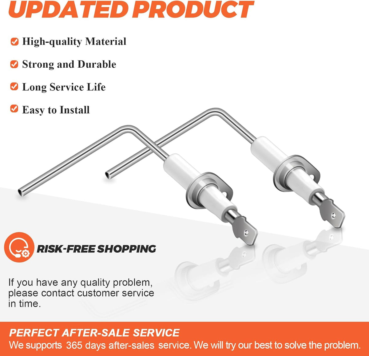 2 Pack SEN01114 SEN0491 Furnace Flame Sensor by Beaquicy - Replacement for Trane XR80 XR90 XB80 XE80 and American Standard Gas Furnace - Replaces SEN00491 SEN0337 B340888P01