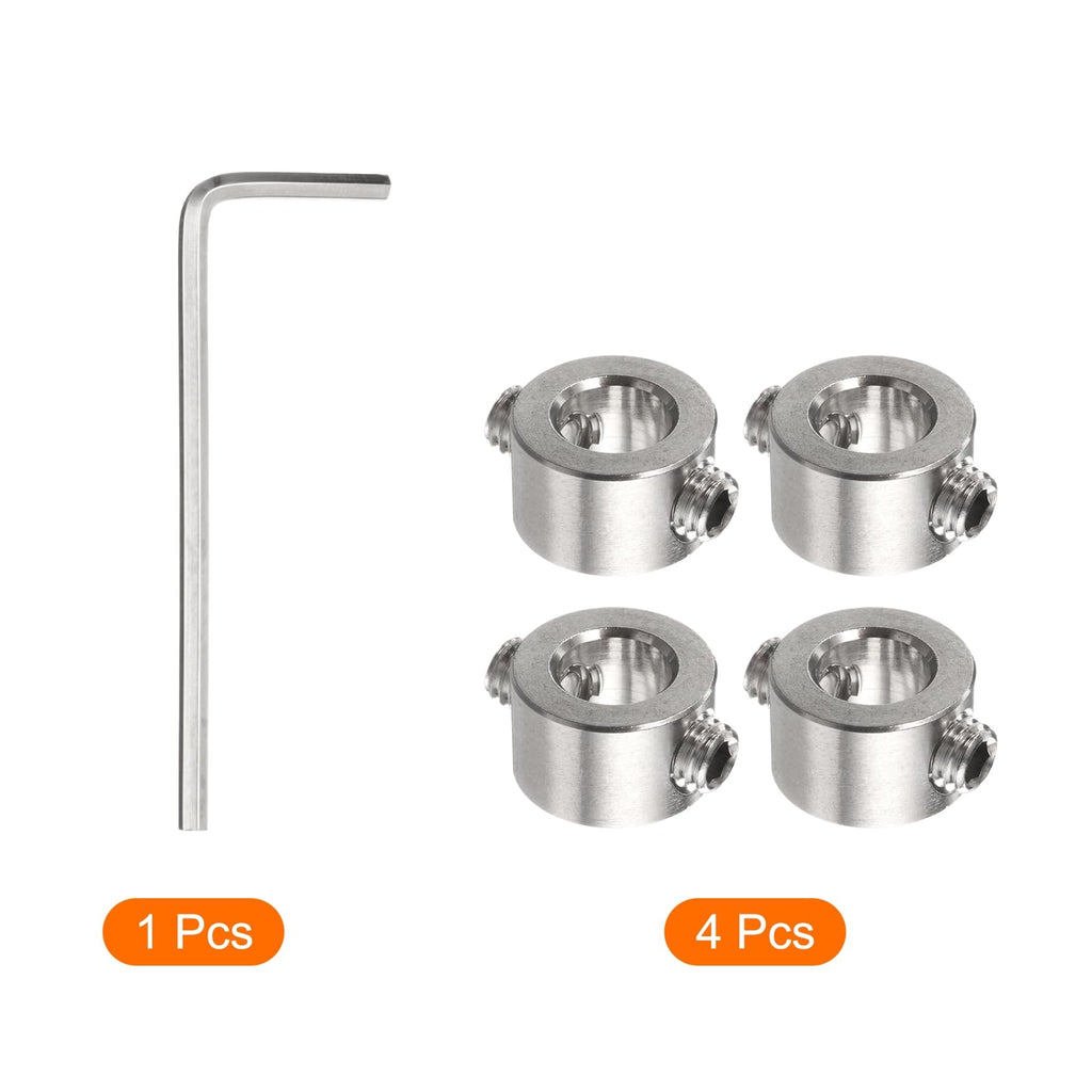 HARFINGTON 4pcs 7mm Drill Stop Collar Set Depth Stop Drilling Limit Ring