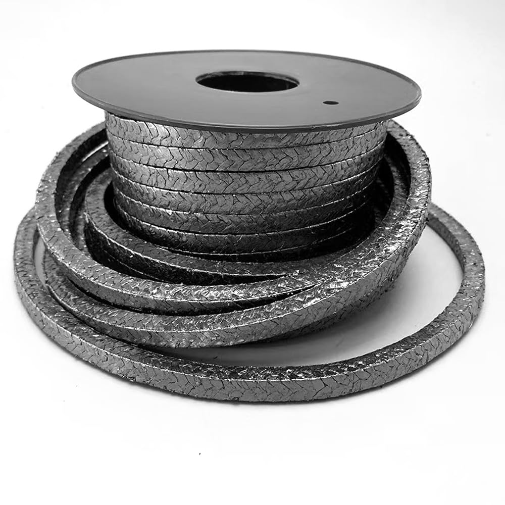 10 Feet Length Flexible Graphite Braided Compression Packing (1/2" x 1/2") for Pump Valve or Mechanical Seal
