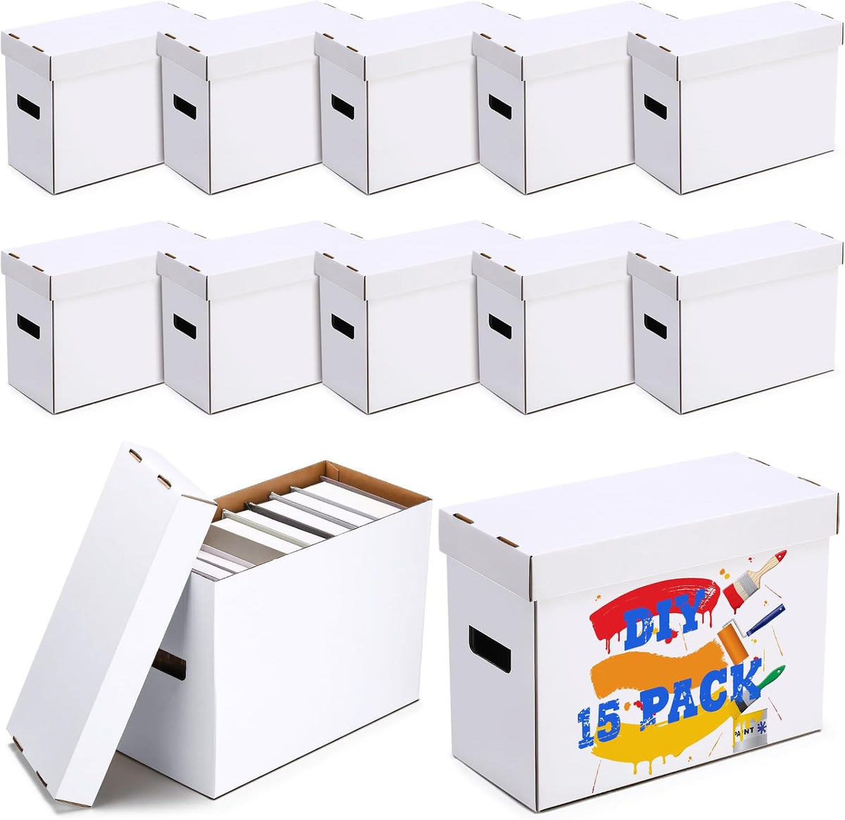 7 Pack Comic Book Storage Boxes, Holds 150-175 Comics