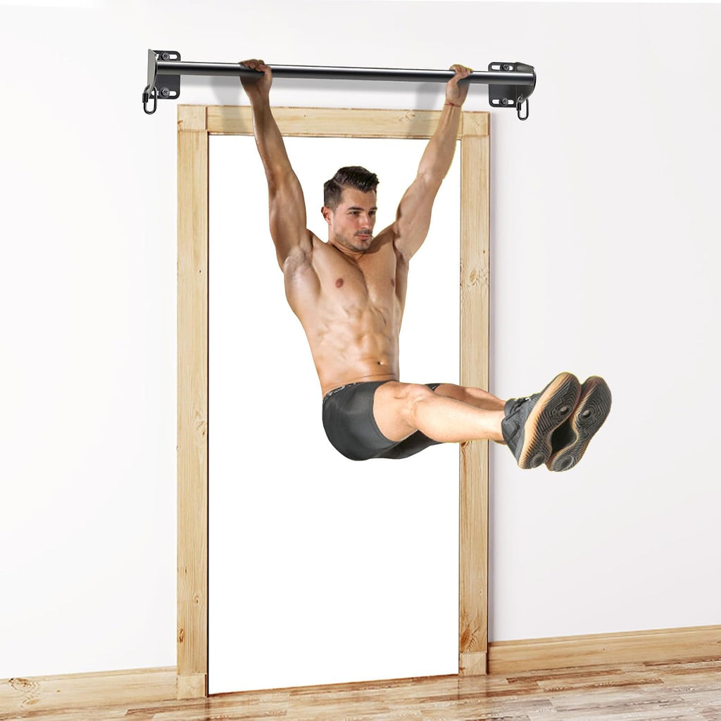 Wall Mounted Pull Up Bar, Chin Up Bar with Resistance Band Hooks | 36" Mounting Spacing, Fully Welded Construction