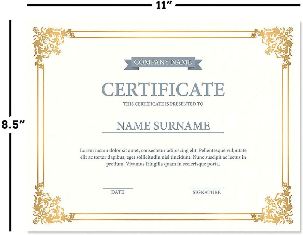 Empire Gold & White Parchment Certificate Papers - Pack of 25, NOT FOIL Laser & Inkjet Printer Compatible, for