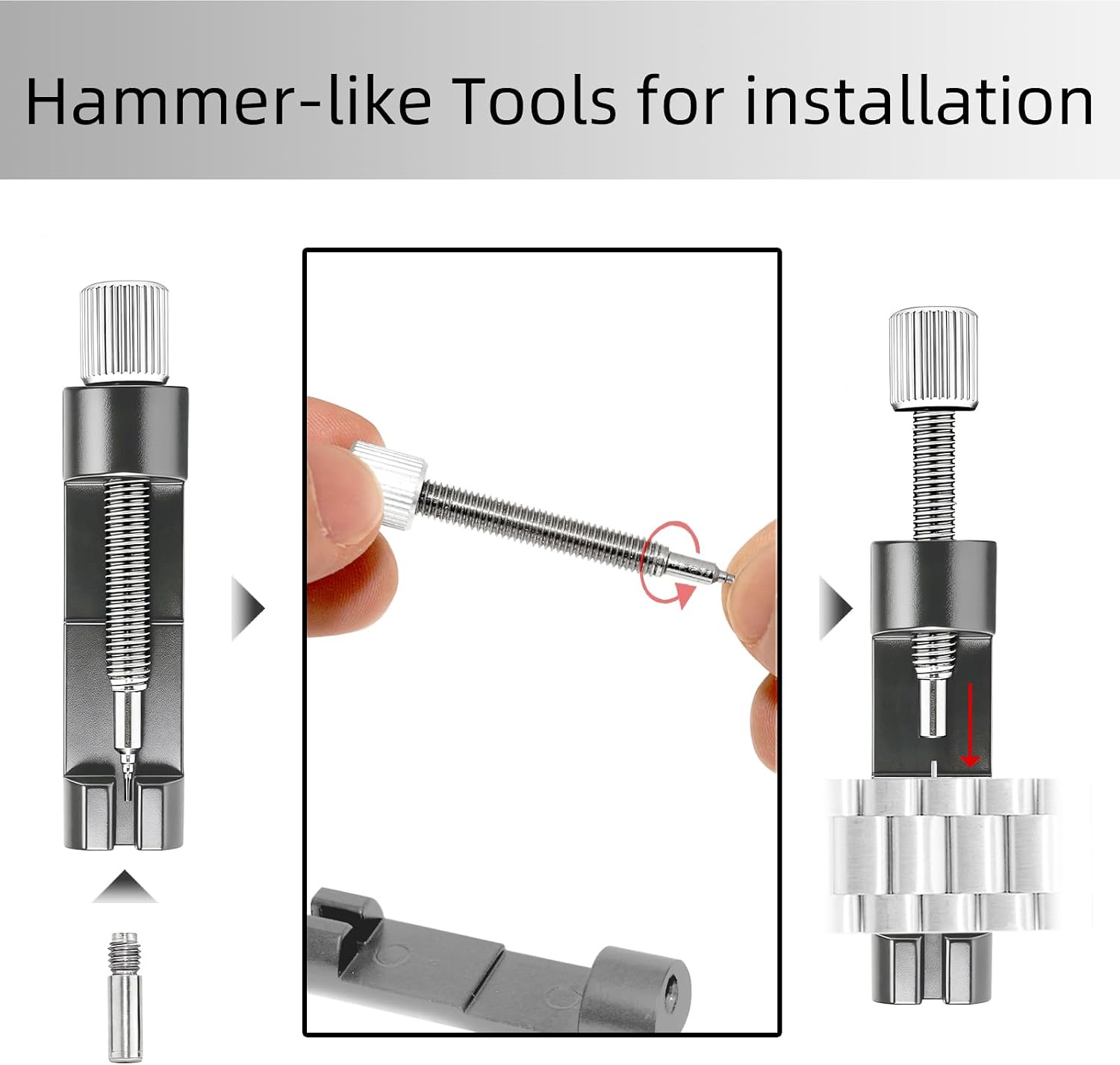 Watch Link Removal kit, Watch Band Adjust and Pin Remover for Sizing Metal Bracelets, Professional Watch Repair Kit