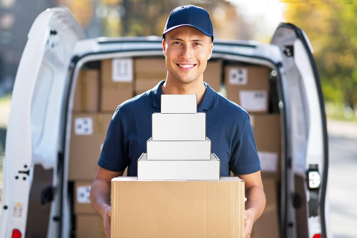 9x6x2 Shipping Boxes Small Corrugated Cardboard Box - 25 Pack White Mailing Boxes for Packaging Small Business