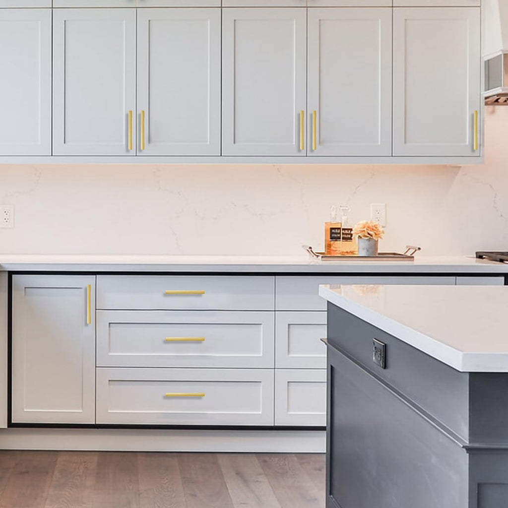 10 Pack Brushed Gold Cabinet Pulls 5"