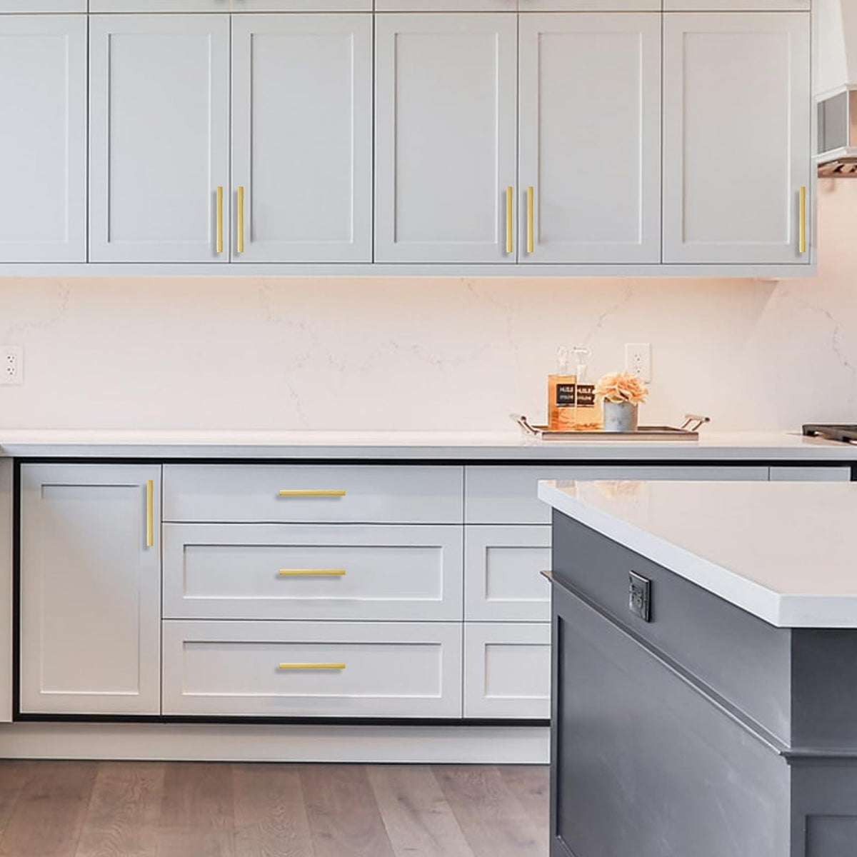 10 Pack Brushed Gold Cabinet Pulls 5"