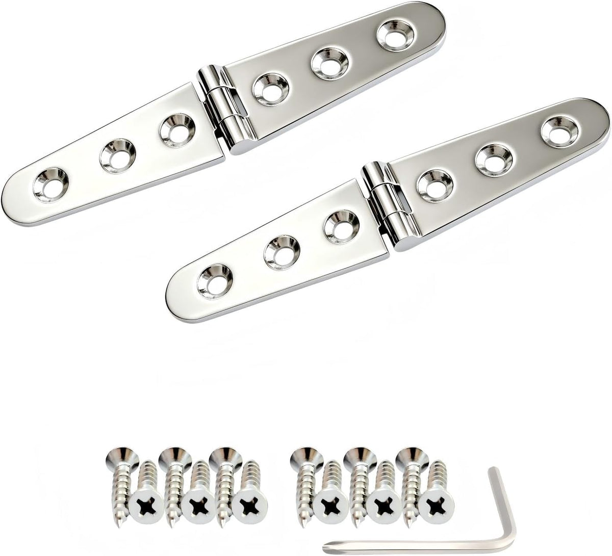 316 Stainless Steel Heavy Duty Marine Boat Strap Hinge, 6" 2 Pack