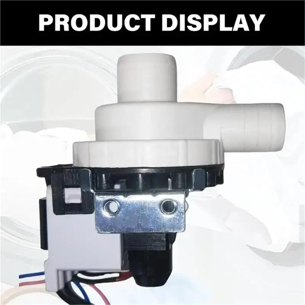 Washer Drain Pump Motor Replacement, 30W 21L/Min Water Drainage Valve Component, Front Load Drum Washing Machines