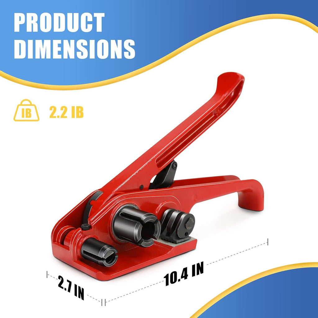 Heavy Duty Banding Strapping Tensioner & Cutter for 1/2"-3/4" Width Polyester Polyproplyn Poly Plastic Strap Manual