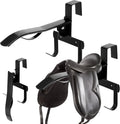 2 Pcs Folding Portable Saddle Rack, Hangs on StallWalls or Doors, Removable Horse Saddle Rack Stand