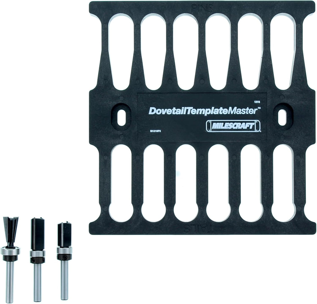 1218 Dovetail Template Master - Woodworking Dovetail Jig Kit for Making Dovetail Router Templates with Router Bits