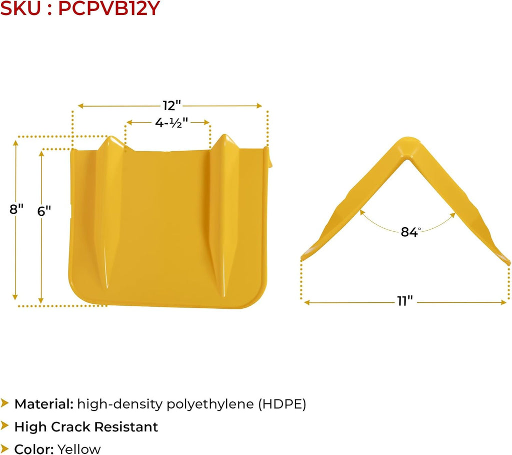 4 Pack 8"x8"x12" Yellow Flatbed Corner Protector - V Shaped Edge Guard for Tie-Down Winch & Ratchet Straps - Fit 1